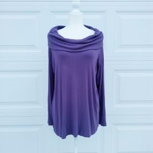 Denim & Co Large drape neck sweater